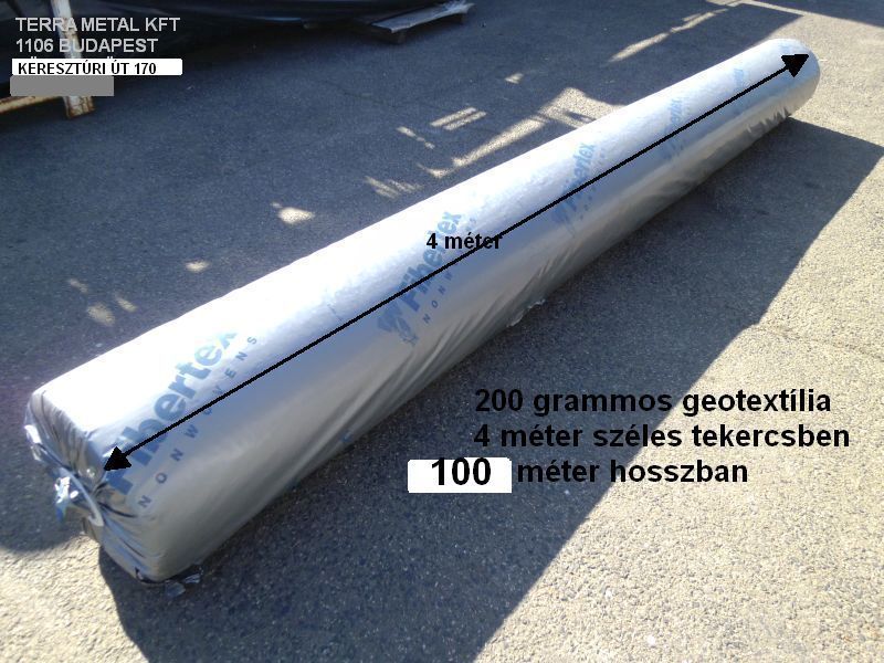 200 grammos 6kn m 4 meter szeles 100m hosszu geotextilia budapest szurke