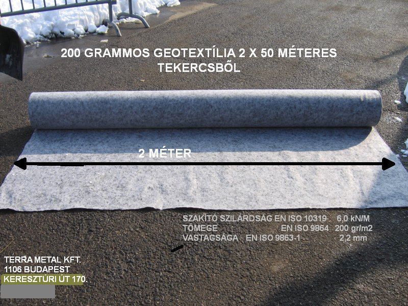 200 grammos geotextilia 2 2 mm vastagsaggal en iso 9864 kn negyzetmeter tunemezelt nem uv allo kereszturi