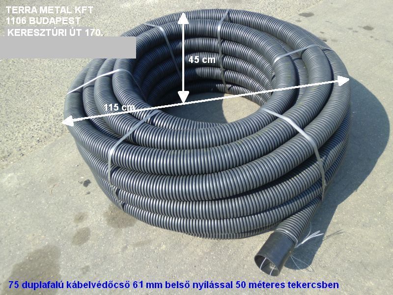75 61 duplafalu polietilen flexibilis kabelvedocso 50 meteres tekercsben budapest rautec en61386 24