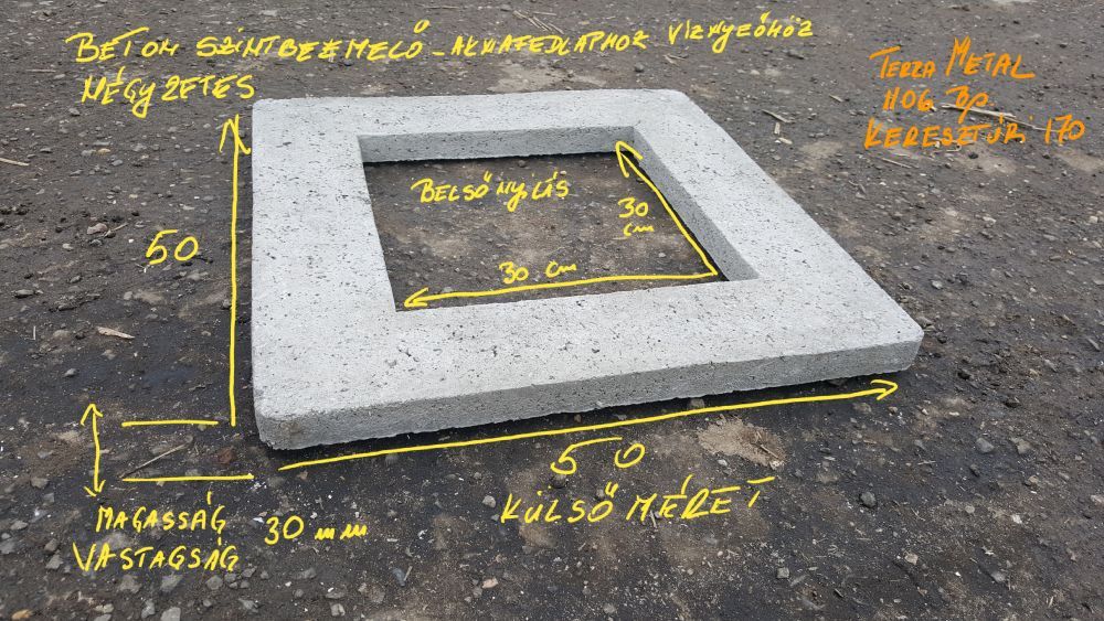 eloregyartott negyzetes beton szintezo gyuru keret 30 30 50 50 3 aknafedlapohoz