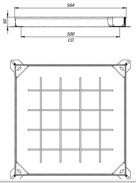 burkolhato 5cm mely talcas horganyzott fedlap 654 564mm