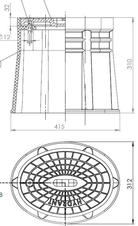 csapszekreny hydrant din4055 pp