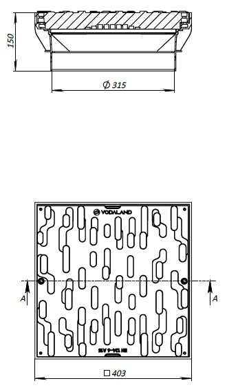 muszaki rajz 400 400 osszefolyo viznyelo